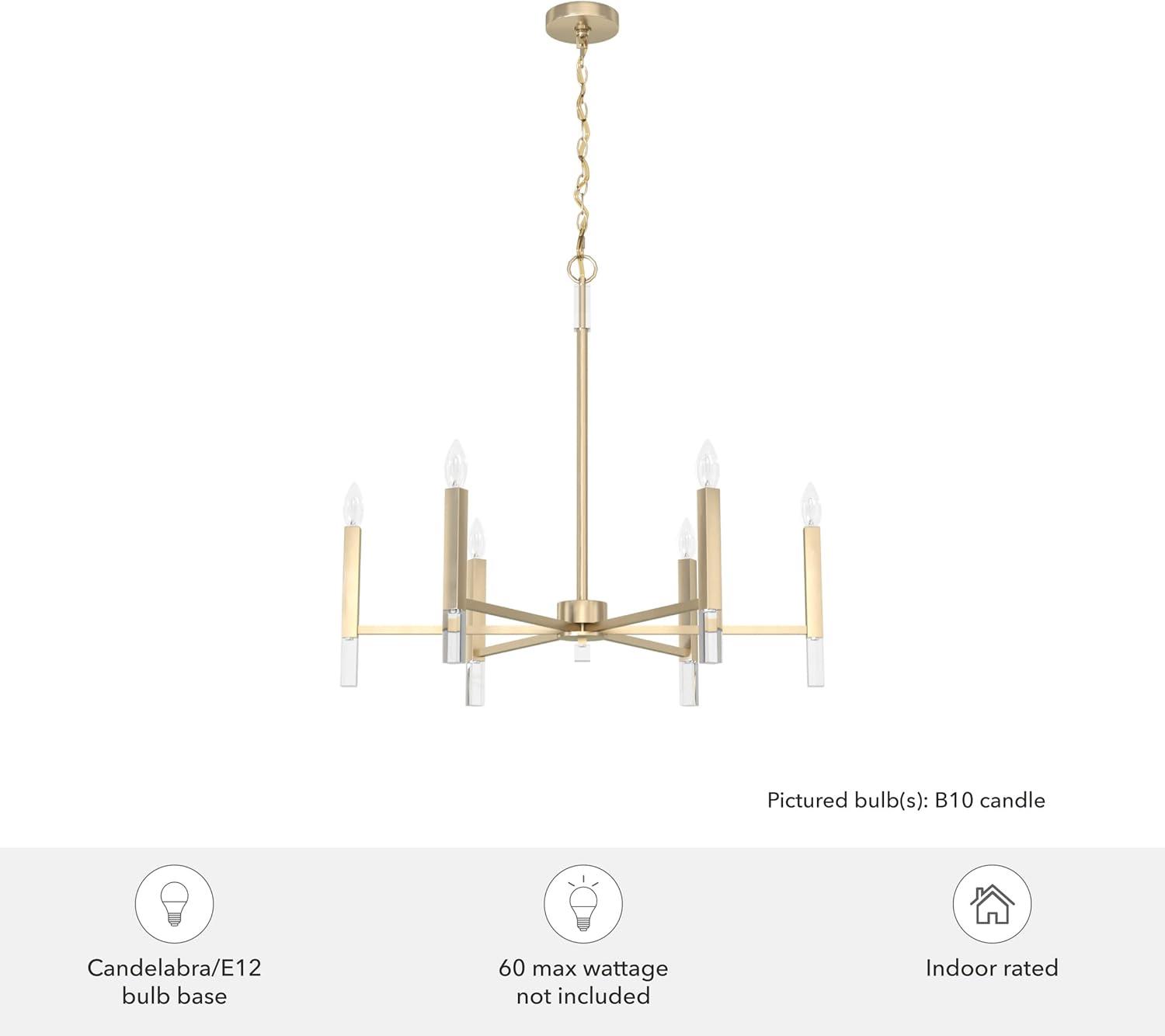 Sunjai 30" Gold Crystal Candle Chandelier