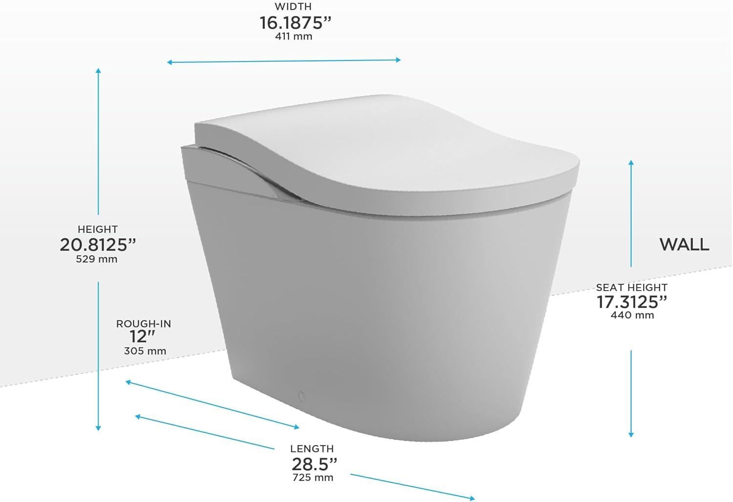 Cotton White High Efficiency Dual Flush Macerating Toilet