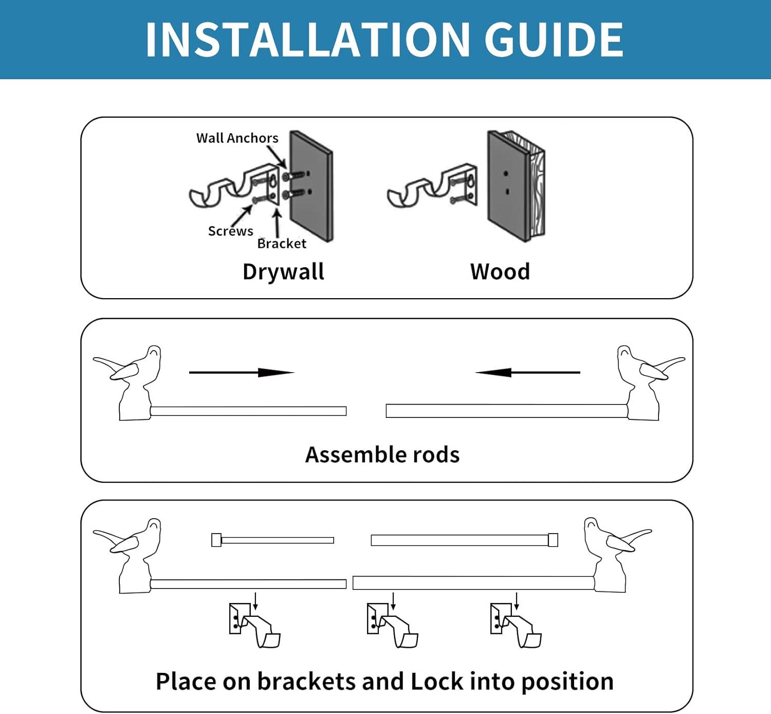 Meriville Adjustable Double Curtain Rod