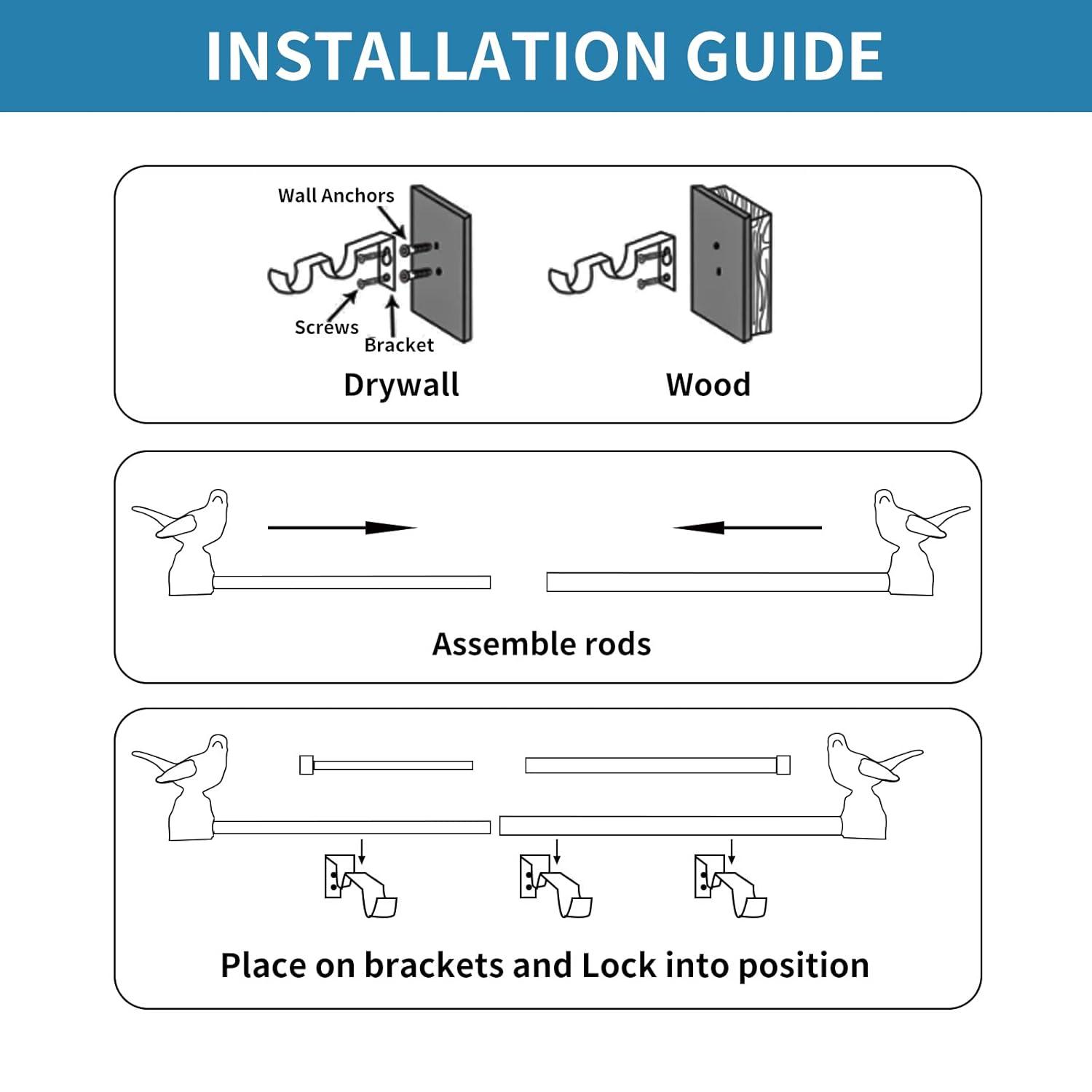 Meriville Adjustable Double Curtain Rod