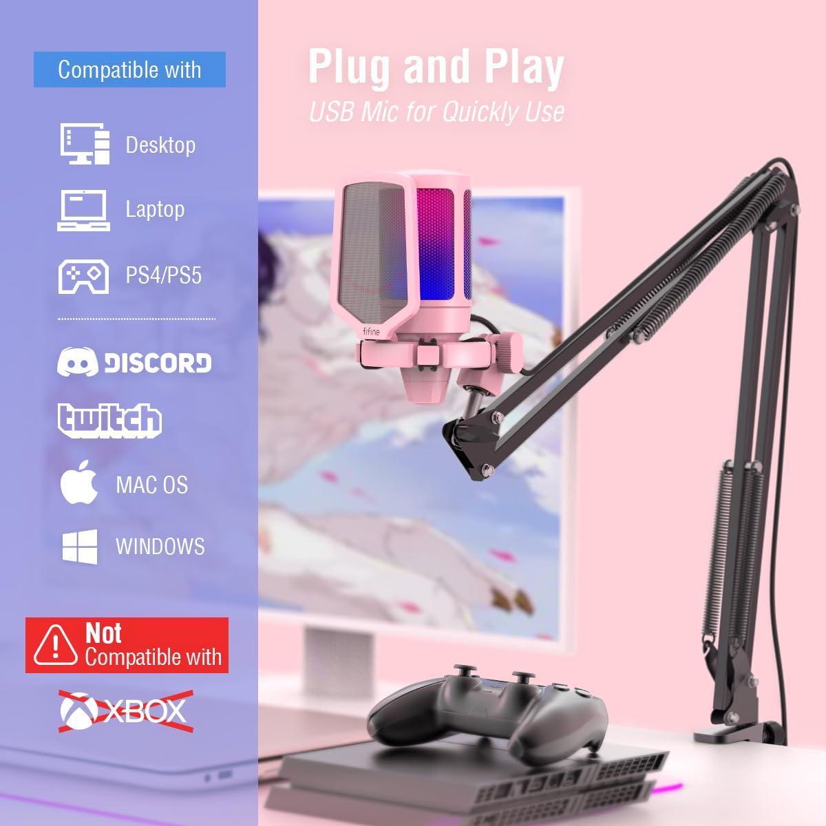 Gaming Microphone Kit With Mute Button /RGB/boom