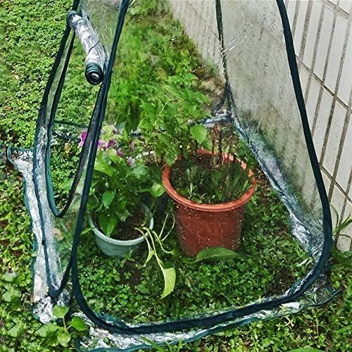Easy Set-up Mini Greenhouse Pack of 2 Mini Pop up Flower House Backard Garden Plant Cover for Cold Forst Protection PVC Sunshine Room with Stakes and Carrybag (27" L x 27" W x 31" H)