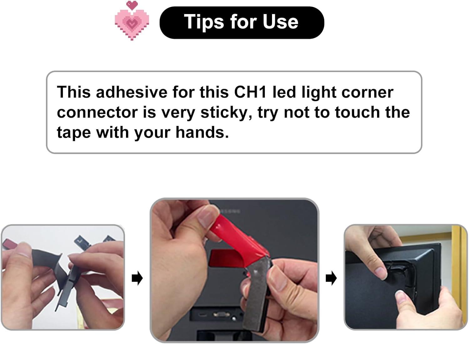 BOXPUT LED Light Strip Corner Connection Holder Replacement LED Light Strip Connectors LED Strip Mounting Clips Gapless Connectors for 8mm-12mm LED Strip Lights CH1