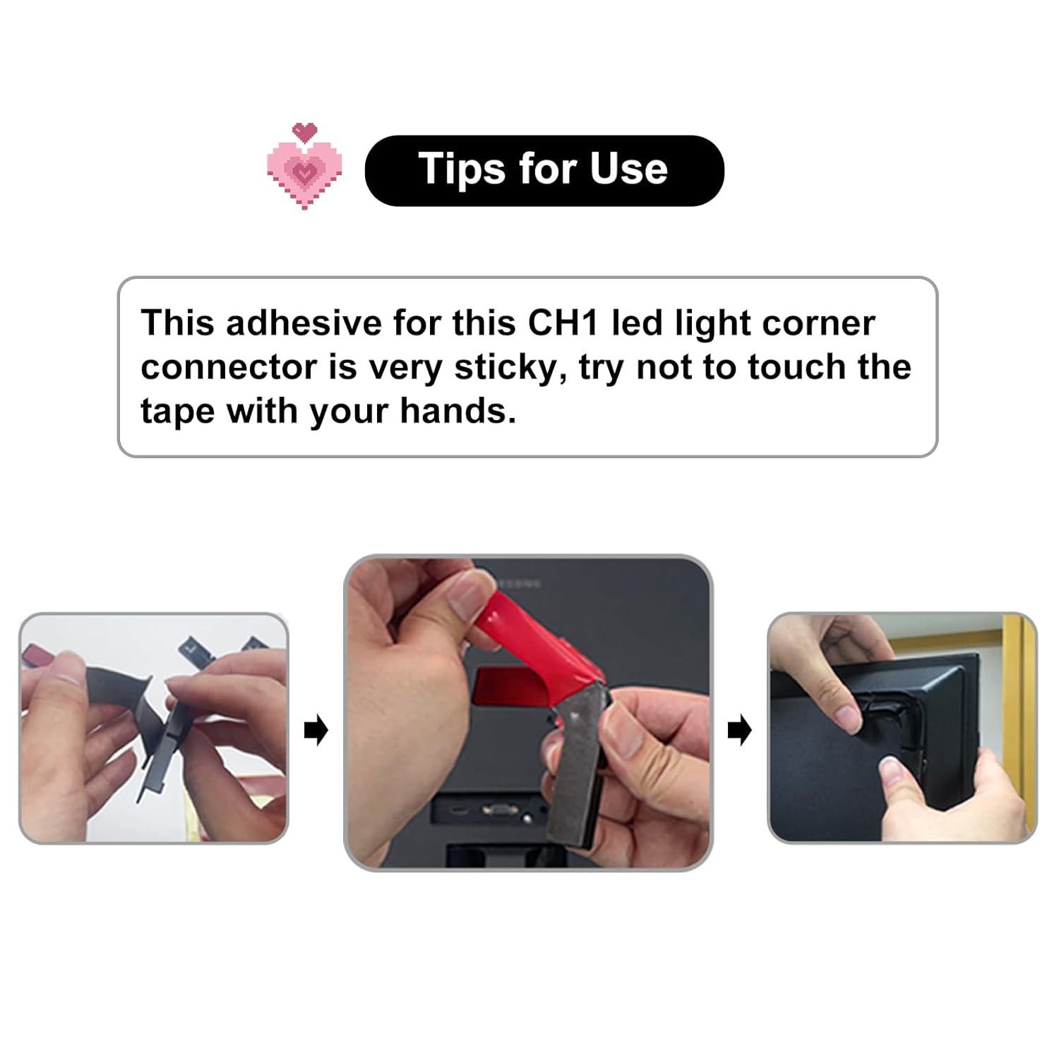 BOXPUT LED Light Strip Corner Connection Holder Replacement LED Light Strip Connectors LED Strip Mounting Clips Gapless Connectors for 8mm-12mm LED Strip Lights CH1