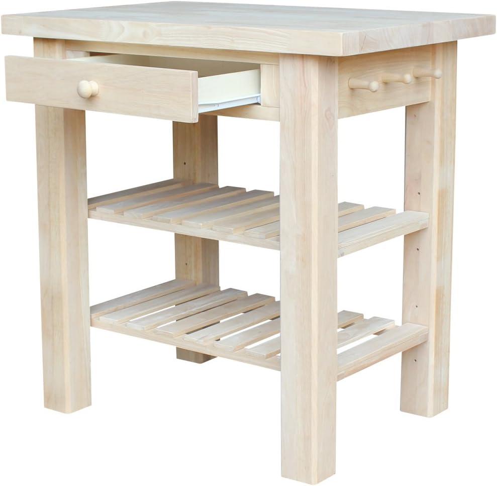 International Concepts Unfinished Butcher Block Kitchen Island