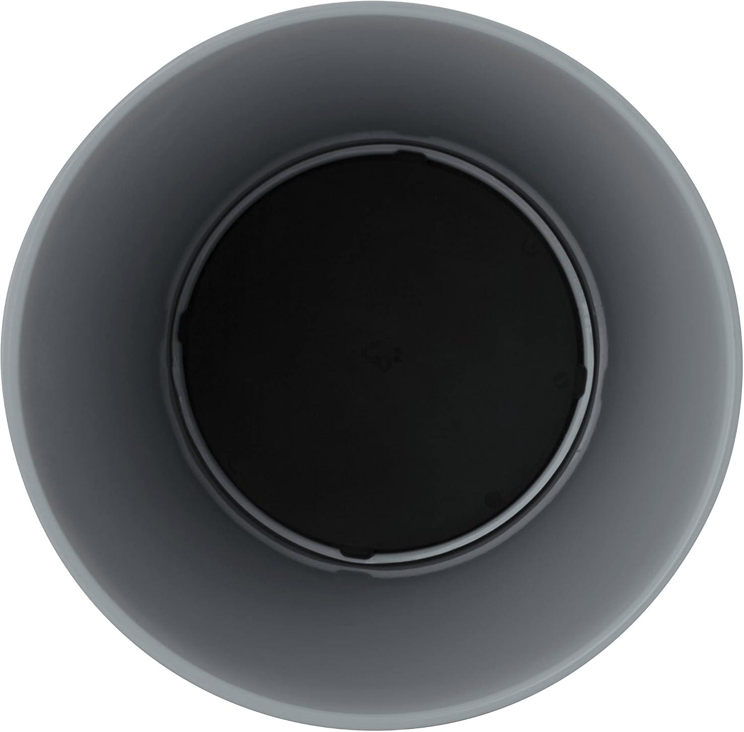 Bath Bliss 5 Liter Small Wastebasket | 2 Pack | Round Open Top | Trash Can | Bathroom | Bedroom | Kitchen | Office | Dorm | Disposal Waste Bin | Garbage | Grey