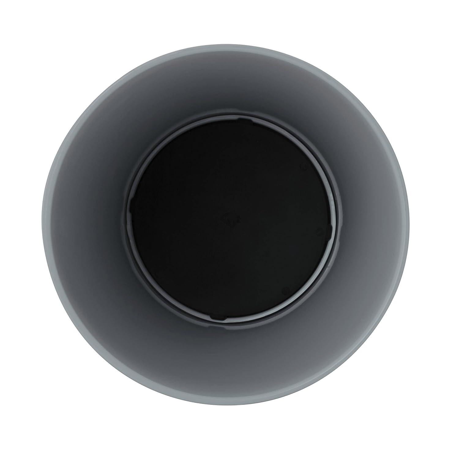 Bath Bliss 5 Liter Small Wastebasket | 2 Pack | Round Open Top | Trash Can | Bathroom | Bedroom | Kitchen | Office | Dorm | Disposal Waste Bin | Garbage | Grey