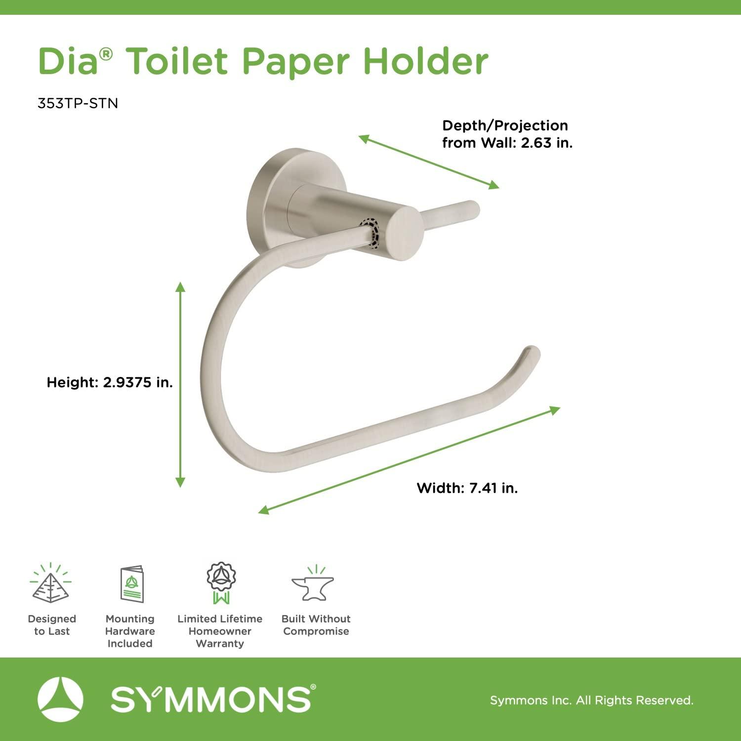 Symmons 35AC3BUNDLESTN Dia 3-Piece Wall-Mounted Bathroom Hardware Set in Satin Nickel