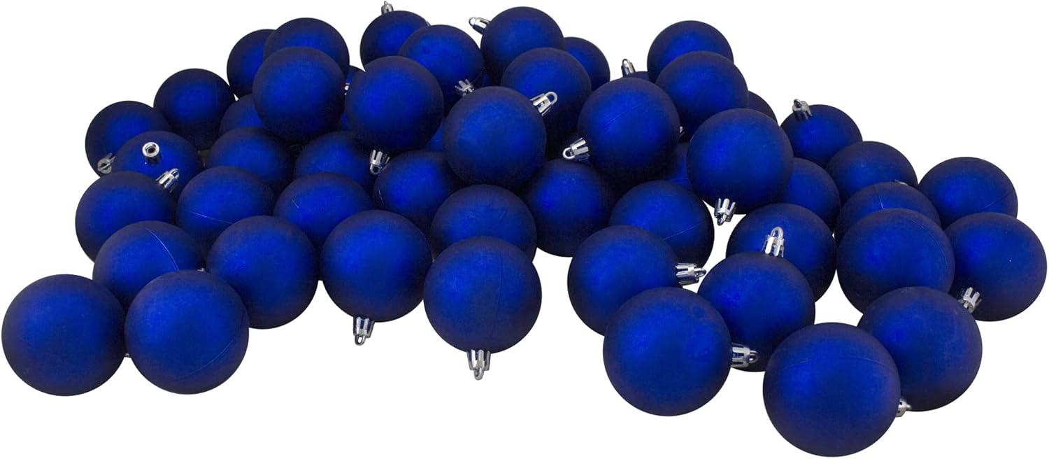 Royal Blue Shatterproof Plastic Christmas Ball Ornament Set