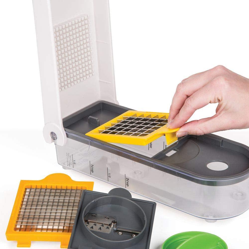 Prepworks Veggie Chopper Dicer and Spiralizer: Manual Food Chopper with Container, 3 Blades, Dishwasher-Safe