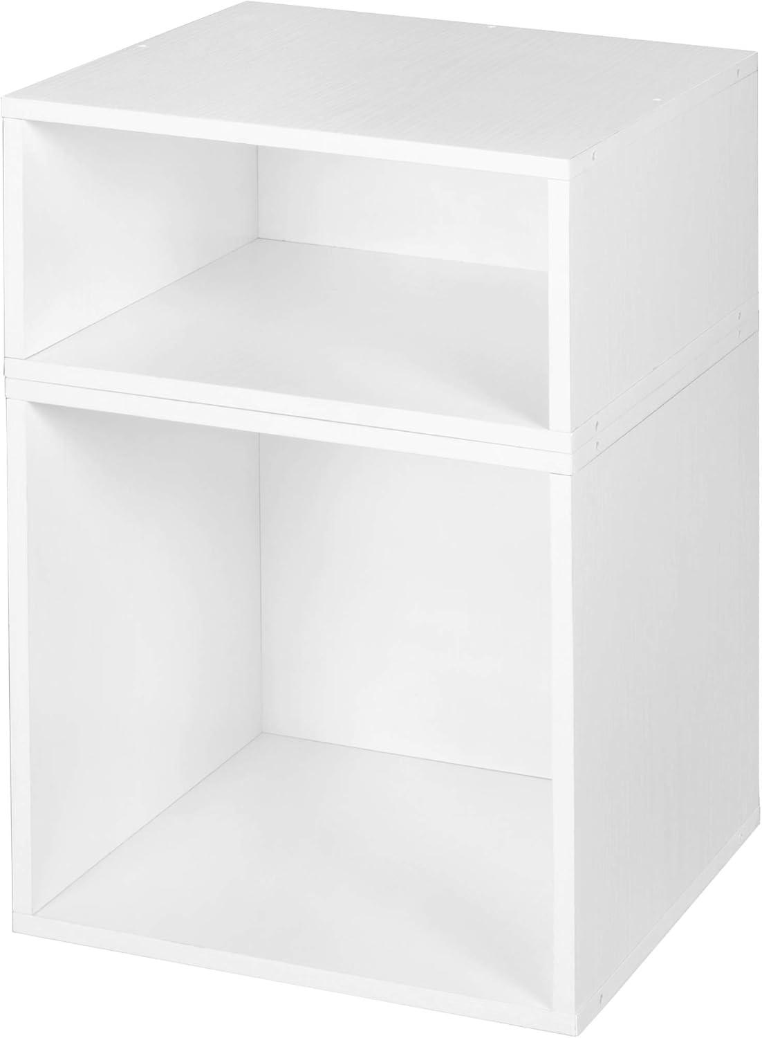 Cubo Storage Set - 1 Full Cube & 1 Half Cube, White Wood Grain