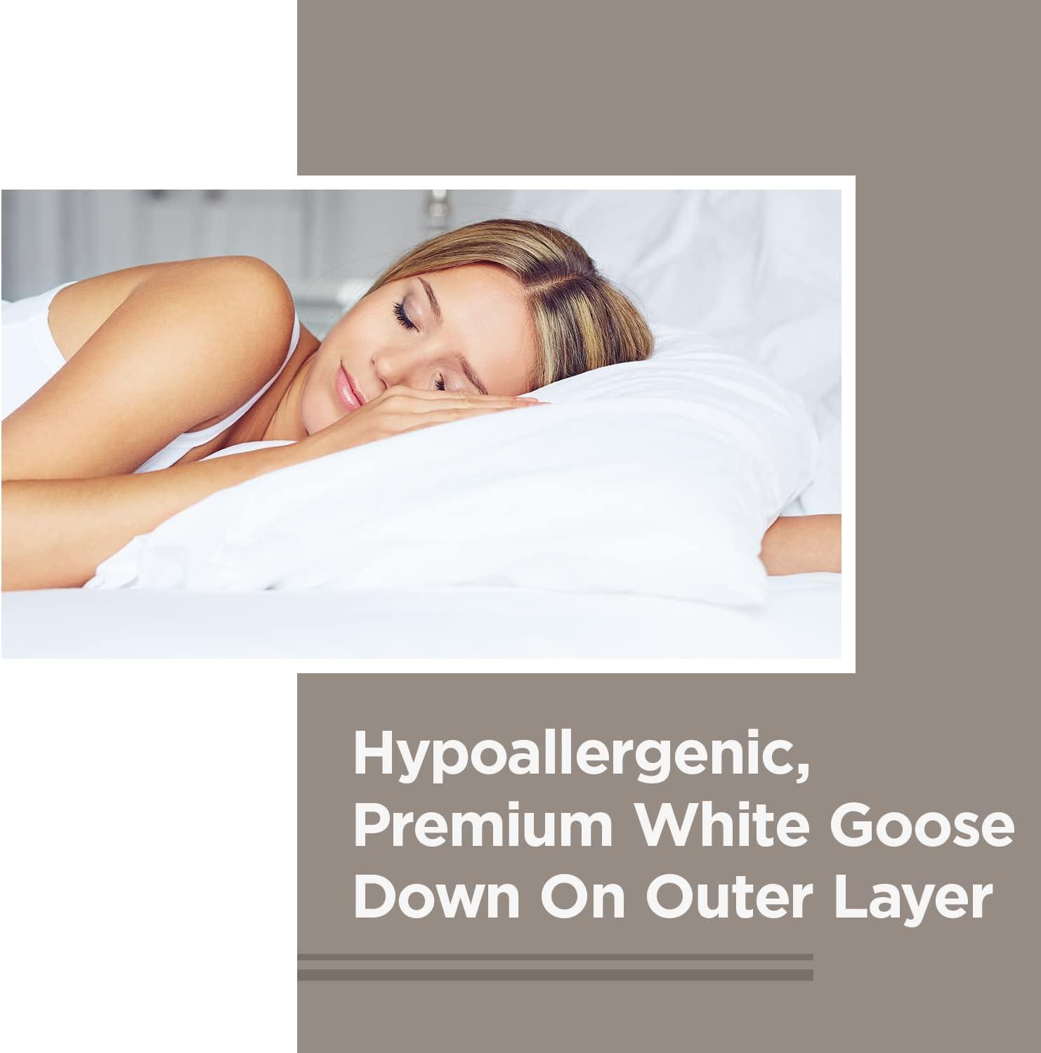 Downlite White Goose Chamber Hotel Bed Pillow.