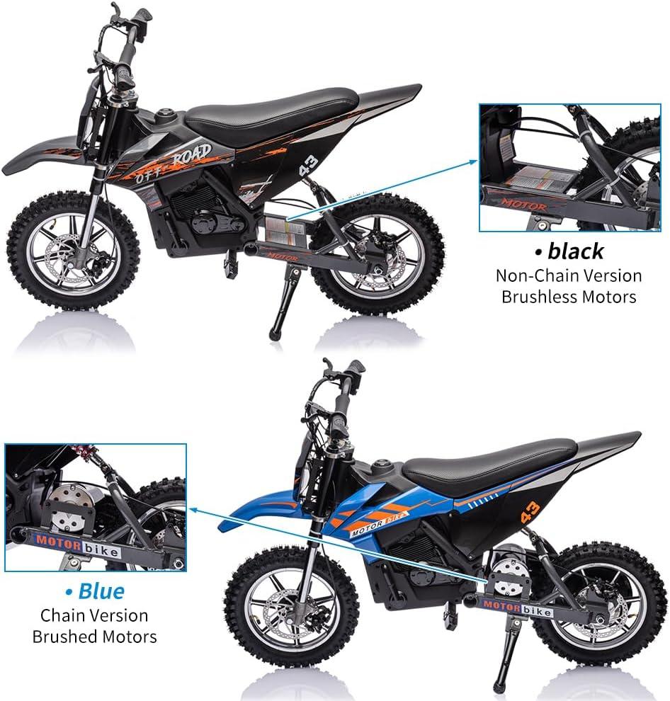 Blue 36V Electric Dirt Bike with LED Headlight