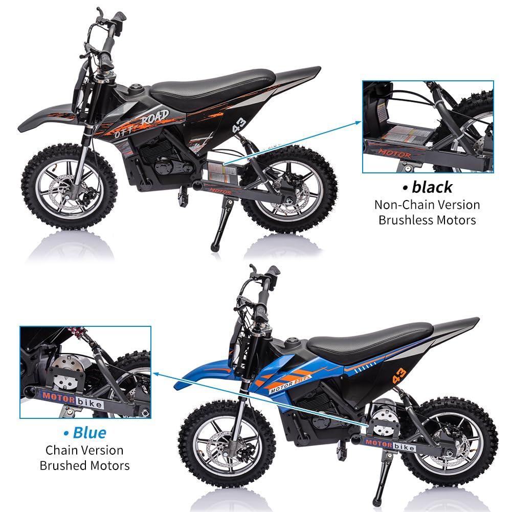 Blue 36V Electric Dirt Bike with LED Headlight