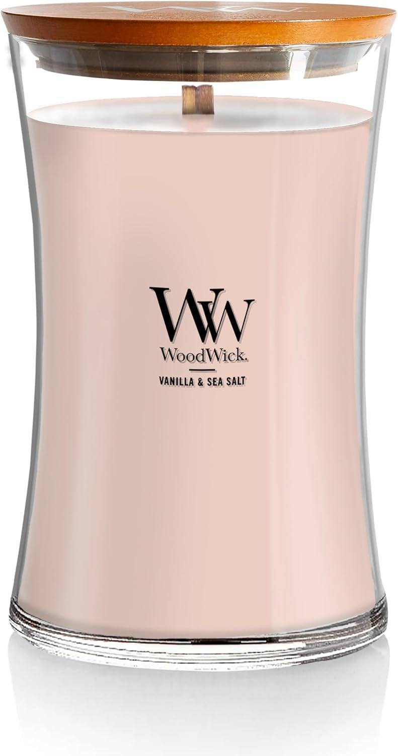 Woodwick Large Hourglass Candle, Vanilla & Sea Salt, 21.5 oz.