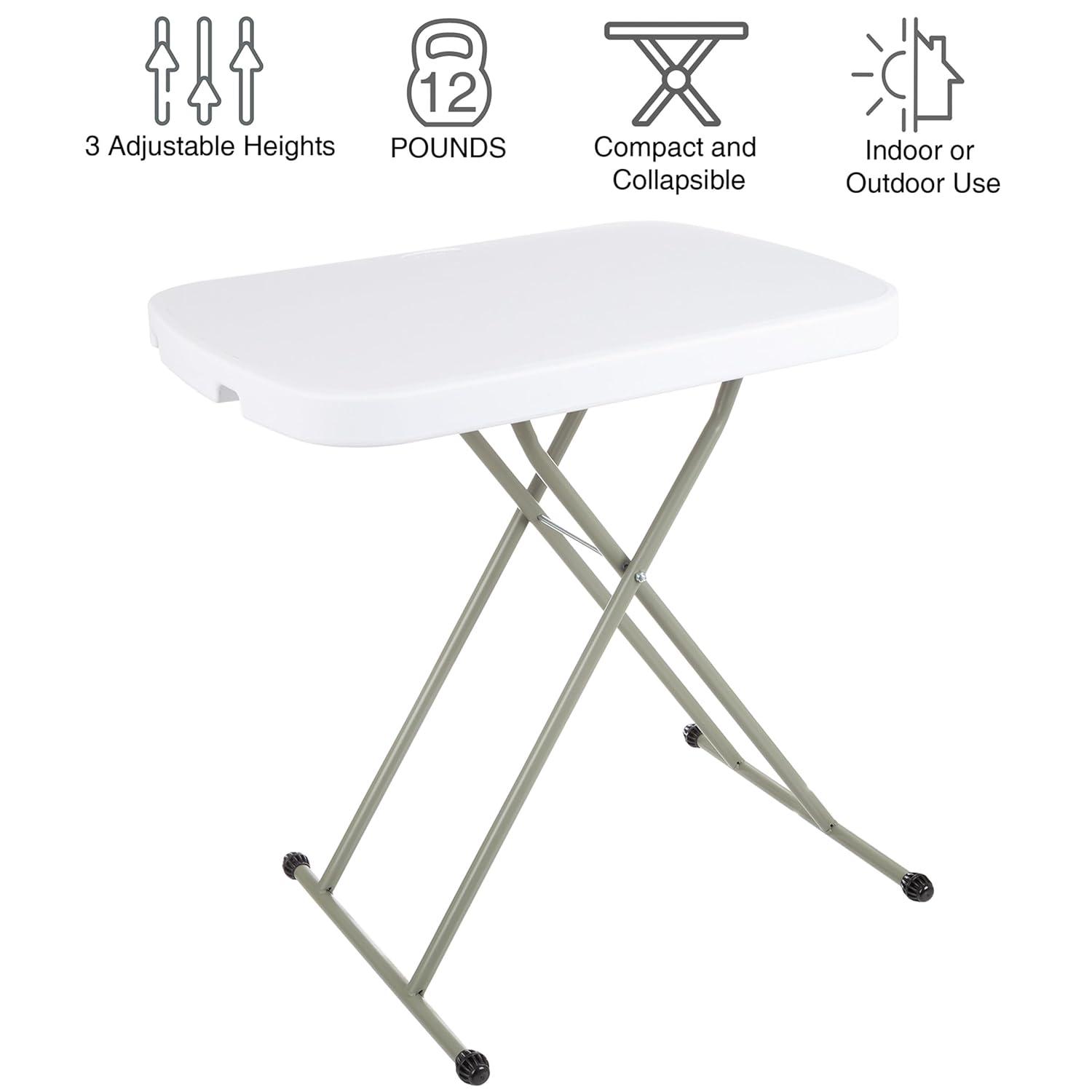 Lavish Home Folding Table - Lightweight Portable Folding Desk - Small Plastic Table for TV Tray, Playing Cards, and Craft Room