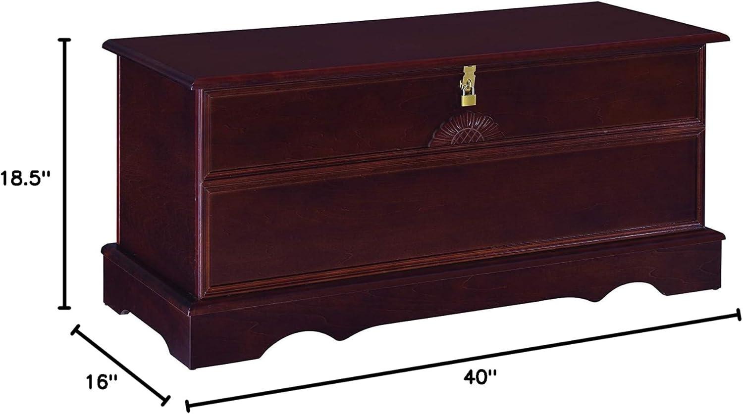 40" Brown Cedar Wood Transitional Storage Chest