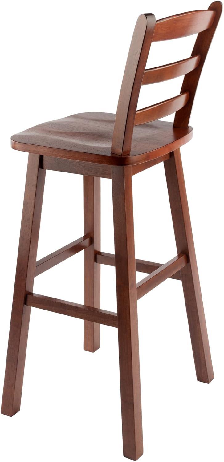 Winsome Scalera 16" Walnut Swivel Ladder Back Barstool