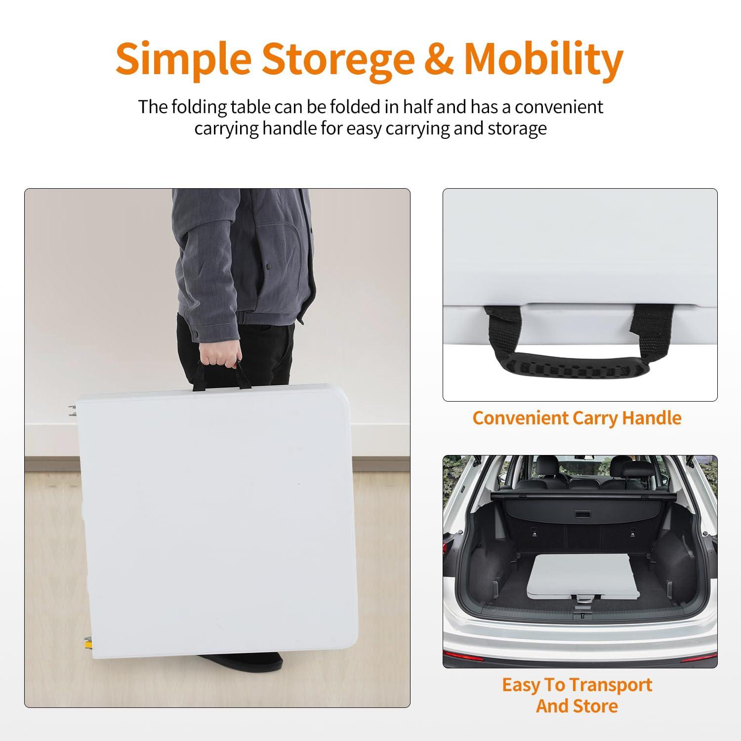 NiamVelo 96 inches Work Lightweight Utility Table, White