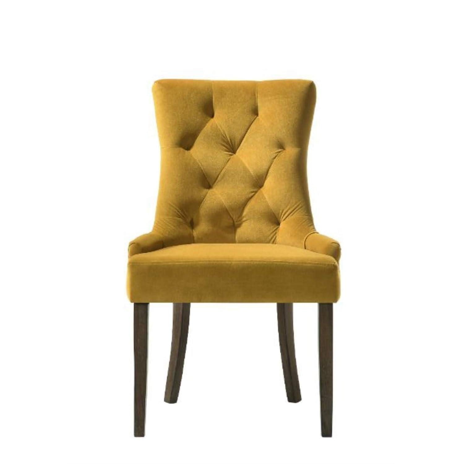 22" Farren Accent Chair Yellow Velvet/Espresso Finish - Acme Furniture