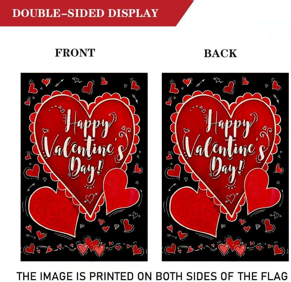 Happy Valentine's Day Double Sided House Flag 40" x 28" Briarwood Lane