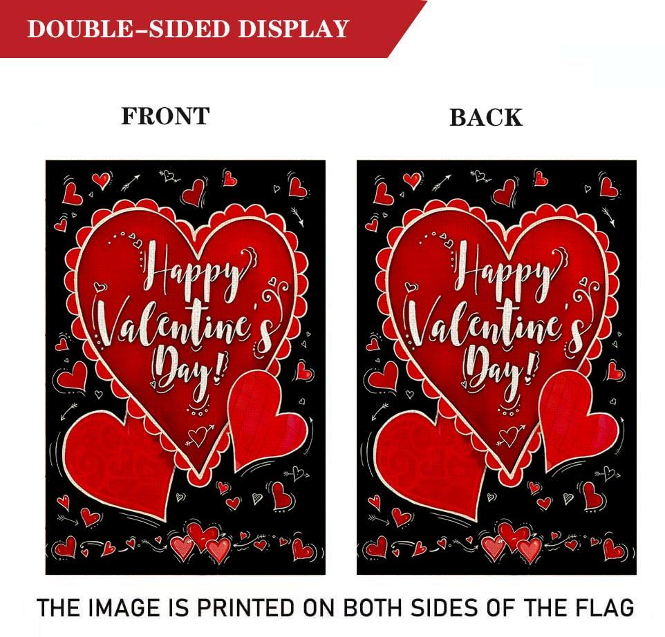 Happy Valentine's Day Double Sided House Flag 40" x 28" Briarwood Lane