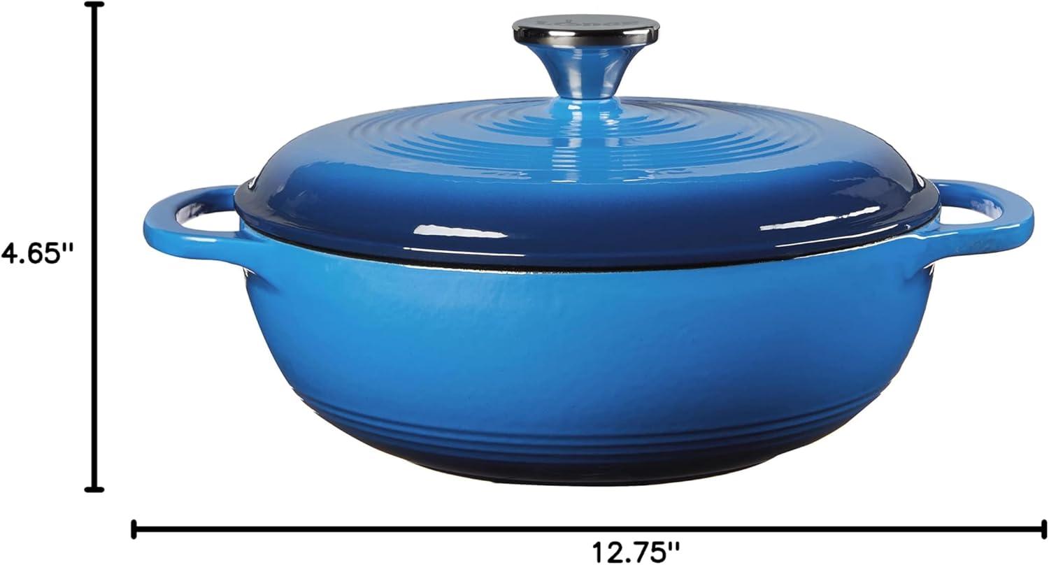 Lodge Cast Iron 3 Quart Enameled Dutch Oven Blue