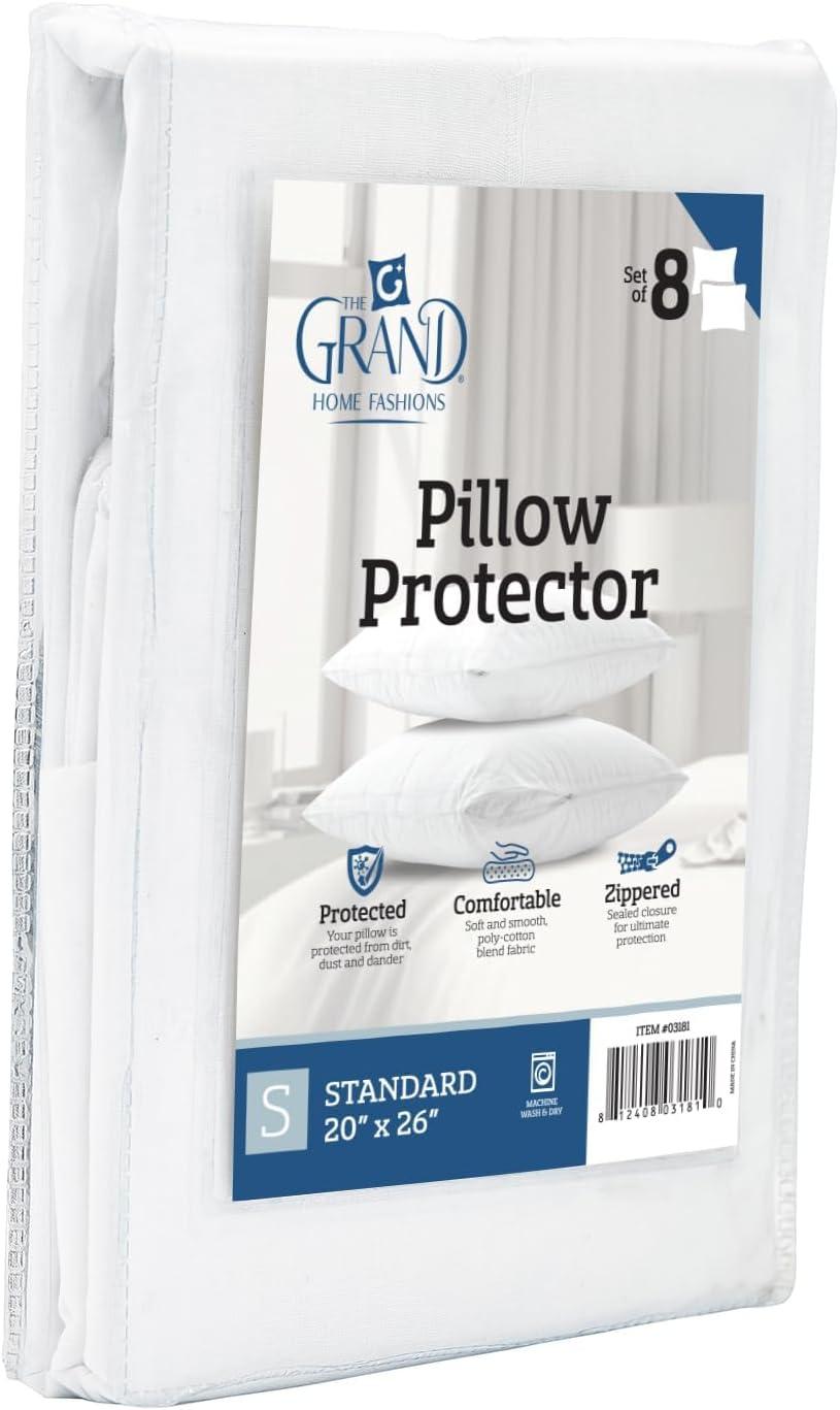 Poly-Cotton Zippered Pillow Cover  - Protects from Dirt, Dust, and Debris -200 Thread Count