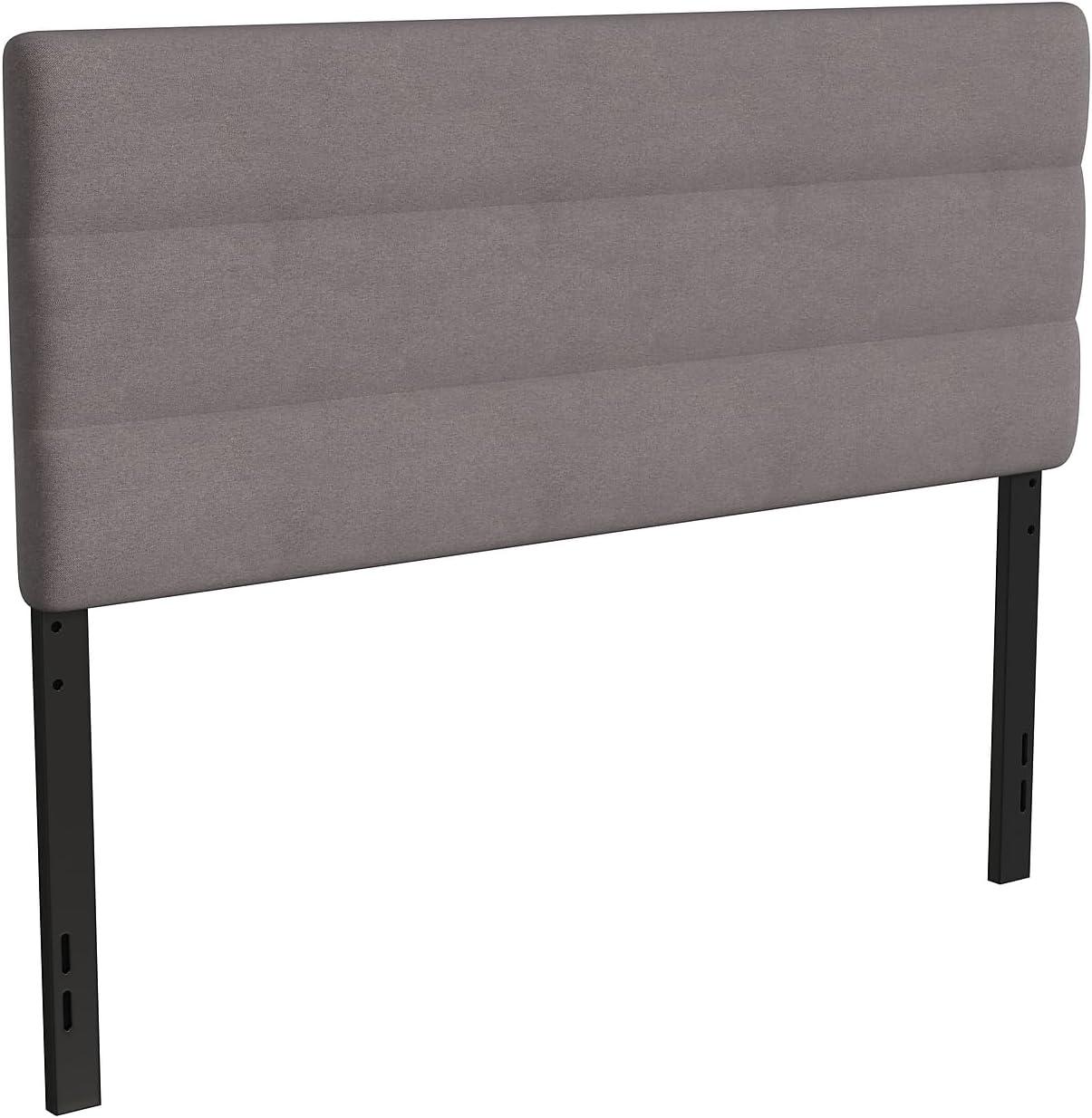 Flash Furniture Paxton Queen Channel Stitched Fabric Upholstered Headboard, Adjustable Height from  44.5" to 57.25" - Gray