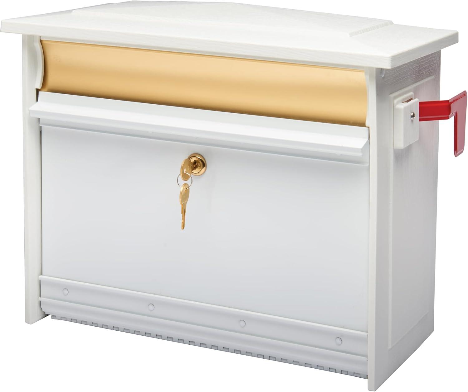 Architectural Mailboxes Mailsafe Locking, Plastic, Medium, Wall-Mount Mailbox in White