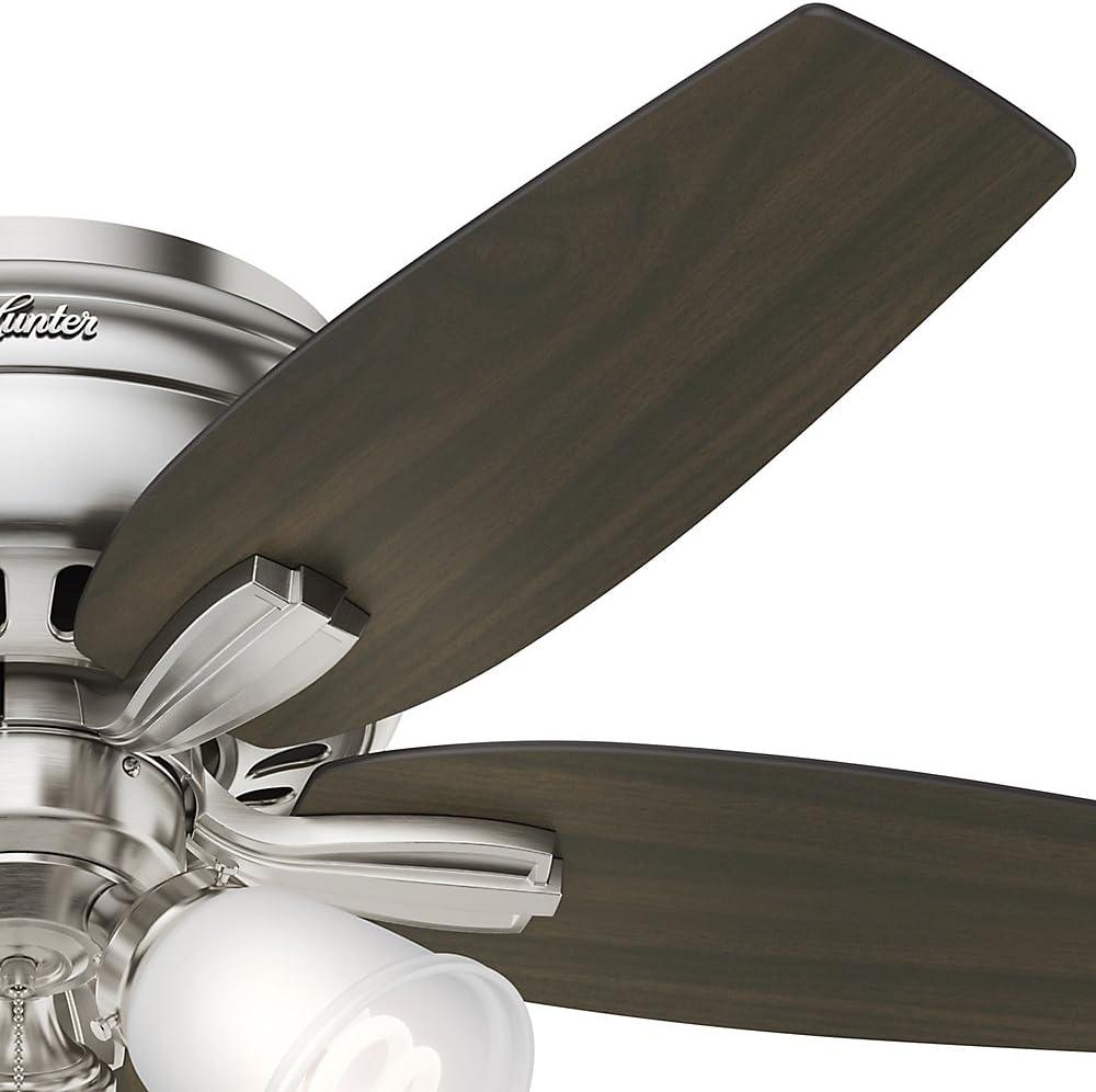 Hunter Fan Newsome 42" 5 - Blade Traditional Indoor Flush Mount Ceiling Fan with Lights and Pull Chains