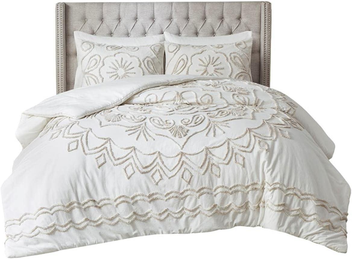 Violette 3 Piece Tufted Cotton Chenille Comforter Set