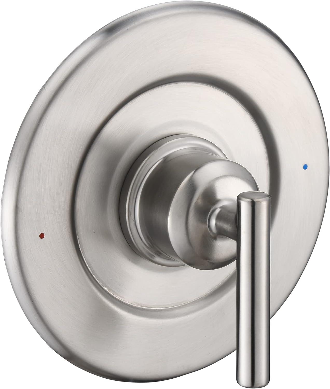 Brushed Nickel Modern Wall-Mounted Shower Lever Trim