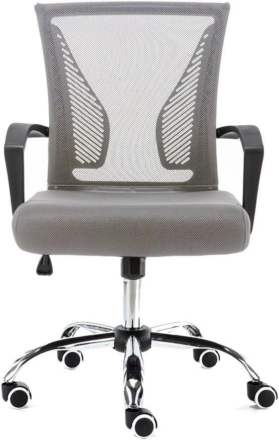 Modern Home Zuna Mid-Back Office Task Chair - Ergonomic Back Supporting Mesh Back Desk Chair (Black/Gray)