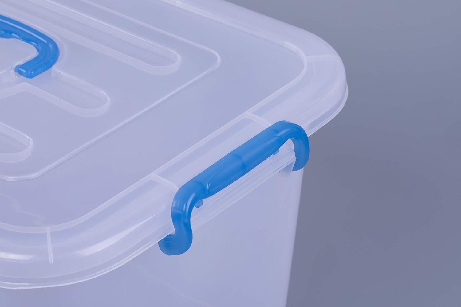 Basicwise Large Clear Storage Container With Lid and Handles