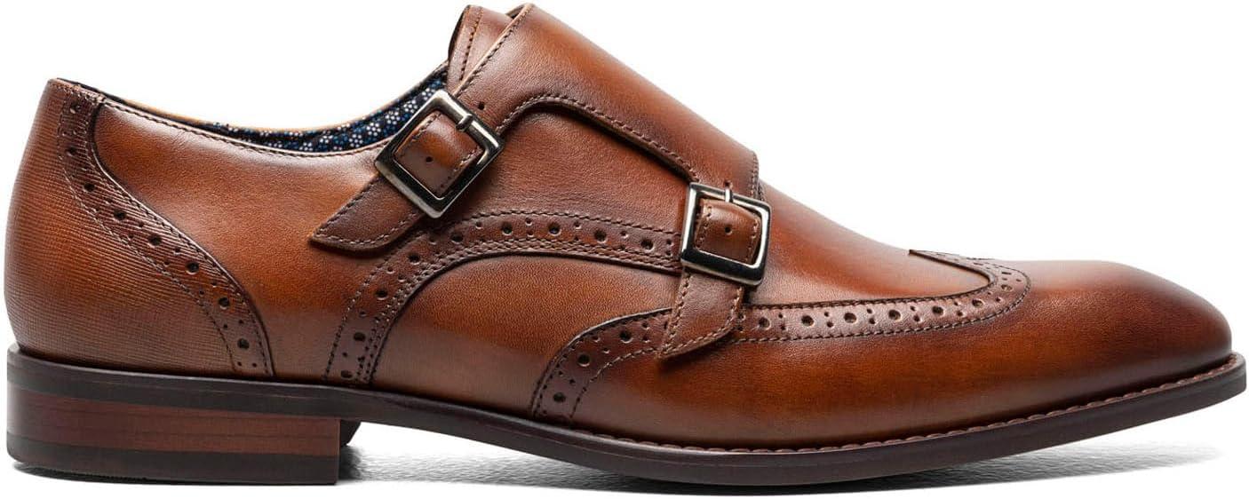 Cognac Genuine Leather Double Monk Strap Formal Shoes