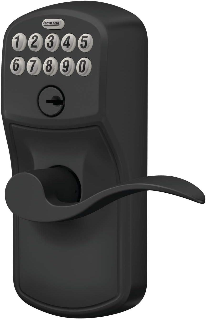 Matte Black Electronic Keypad Entry Lock with Wave Lever