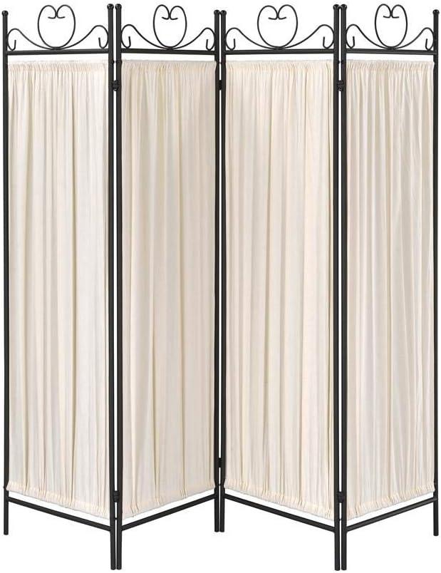 Exlonjet 4-panel Folding Screen, Beige and Black