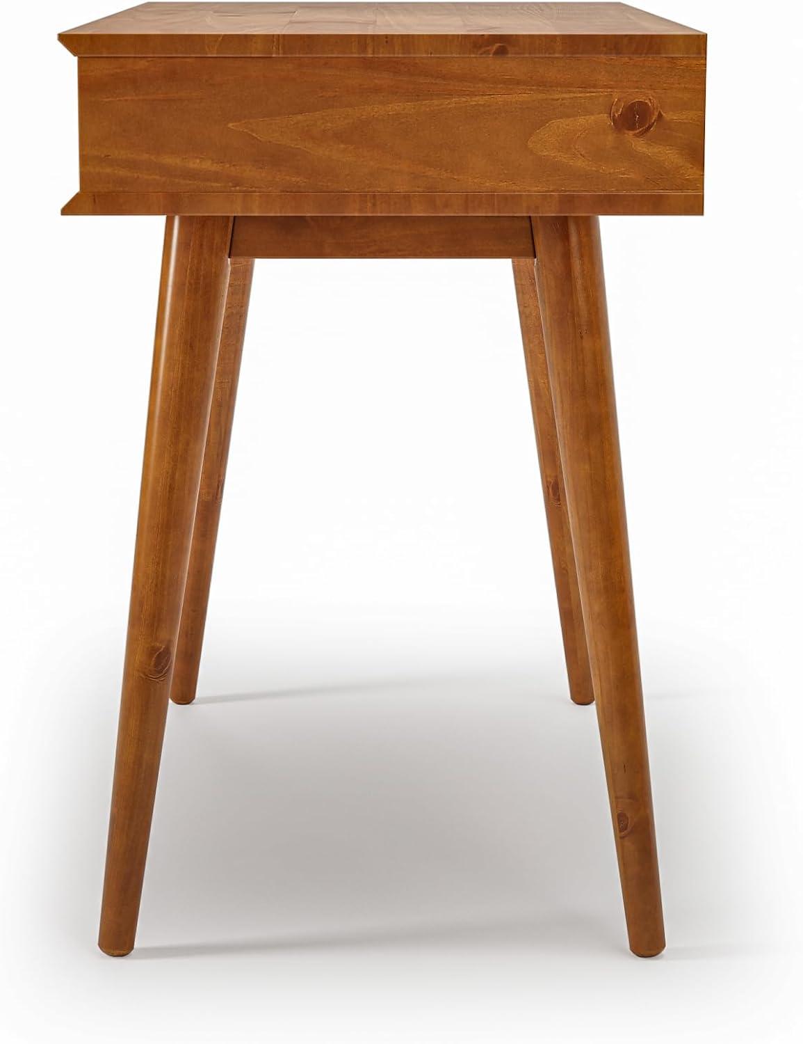 Camaflexi Mid Century Modern Desk Solid Wood Writing Table for Small Spaces, Brown