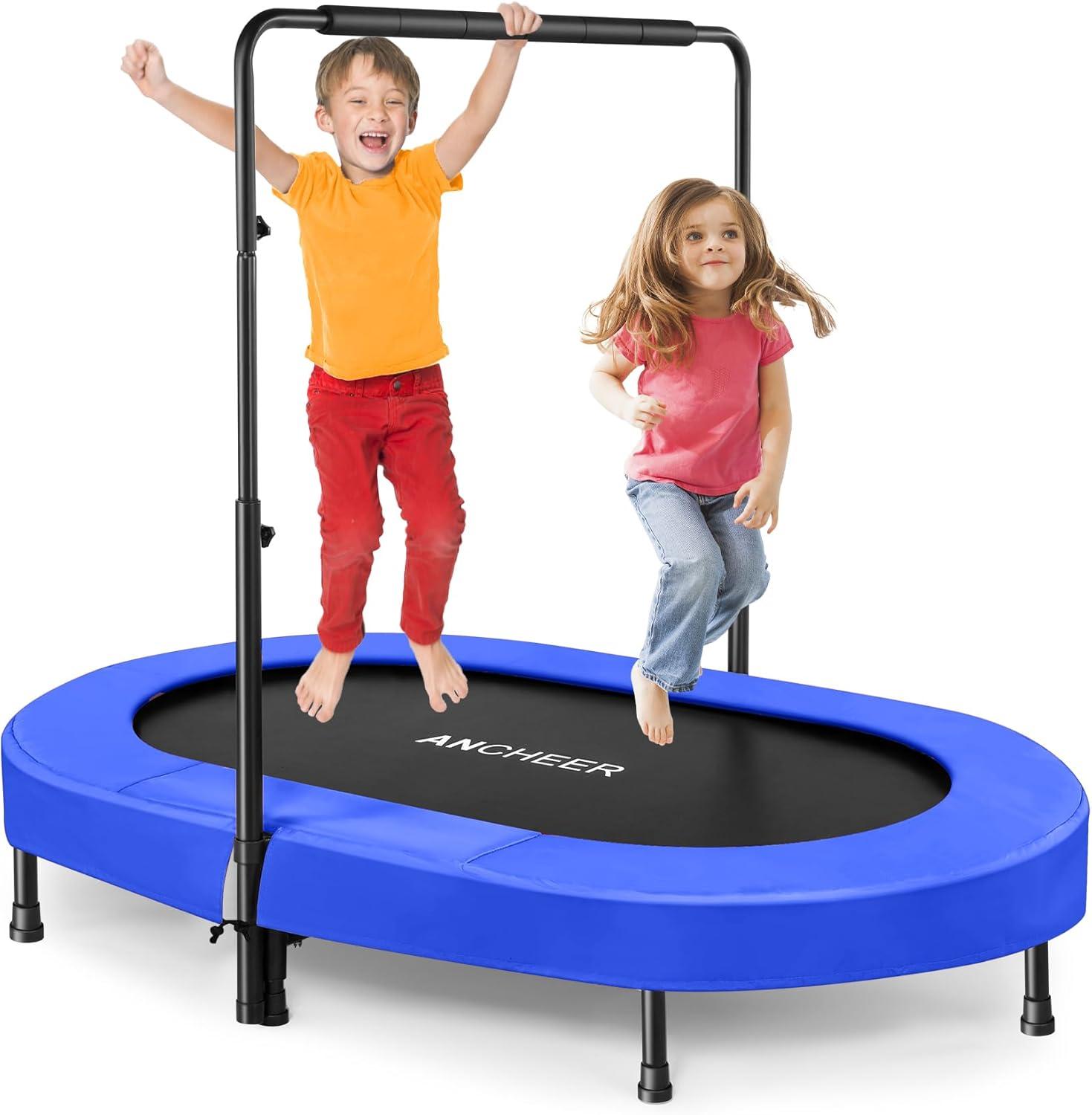ANCHEER Trampoline for Kids, Toddler Trampoline with Handle, Child Small Rebounder for Indoor and Outdoor Use, 220 lbs Weight Capacity