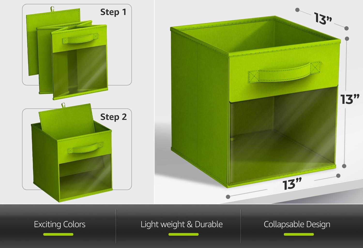 Sorbus Sorbus Storage Bins with Clear Window - 6 Foldable Baskets with Handles