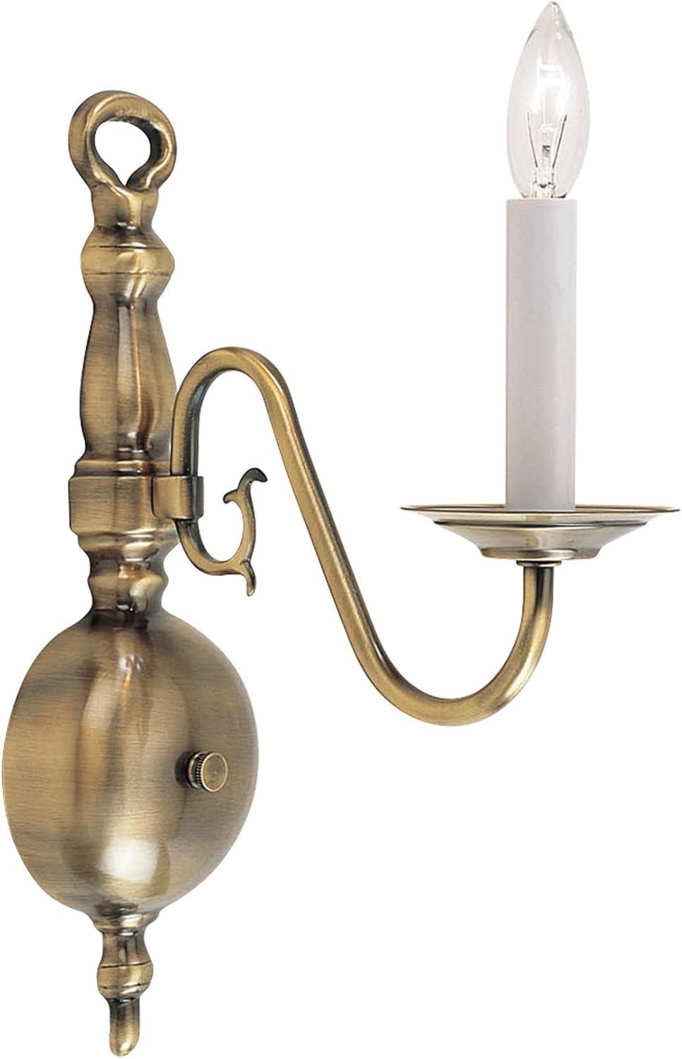 Colonial Brass 13'' Dimmable Direct Wired Wall Sconce