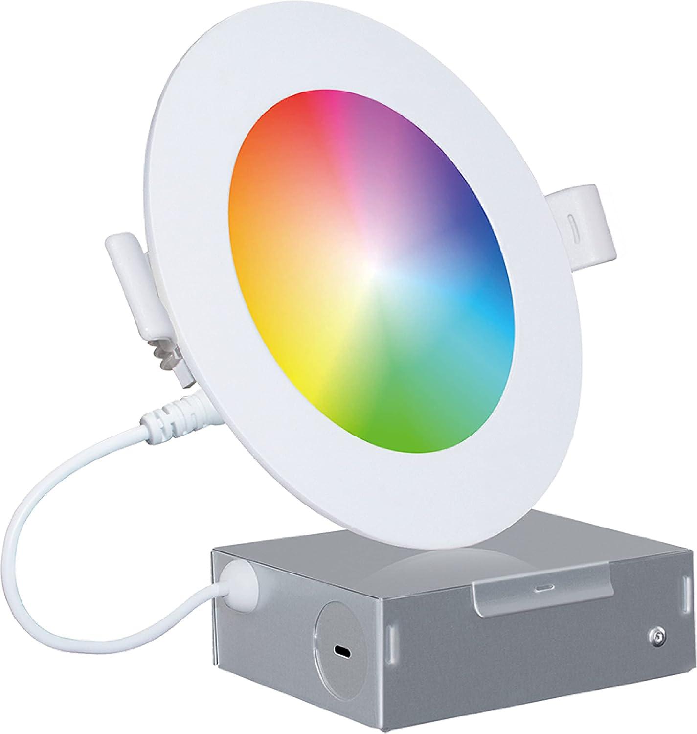 6'' Multicolor LED Smart Recessed Lighting Kit with Metal Hardware