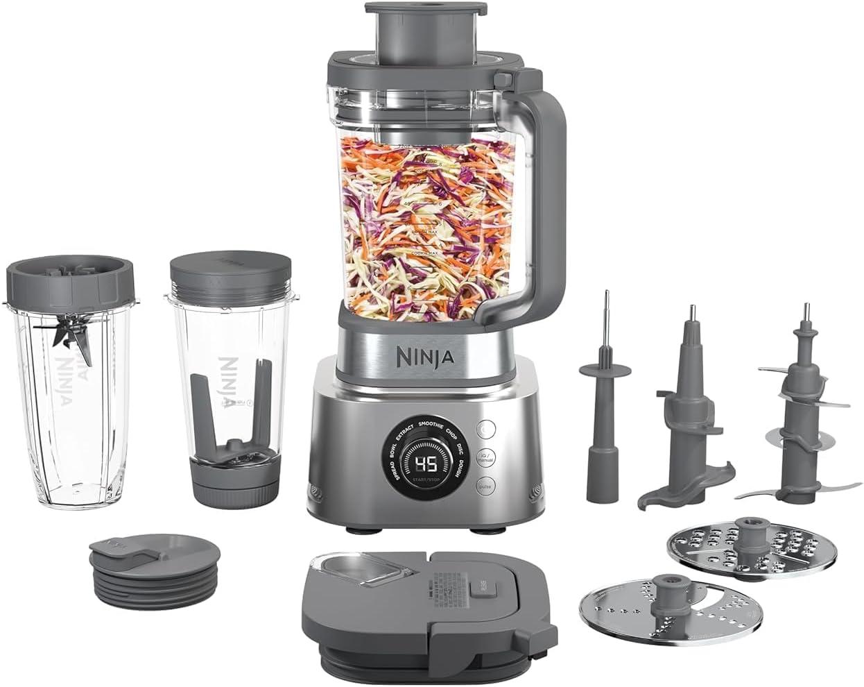 Ninja Ninja Blender and Food Processor System, Power Blenders For-Kitchen and Personal Size, Smoothie Maker, 6 Functions, 72-oz. Glass Pitcher and To-Go Cups