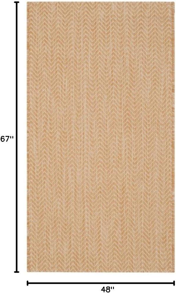 Courtyard CY8022 Power Loomed Indoor and Outdoor Area Rug - Natural/Cream - 4'x5'7" - Safavieh