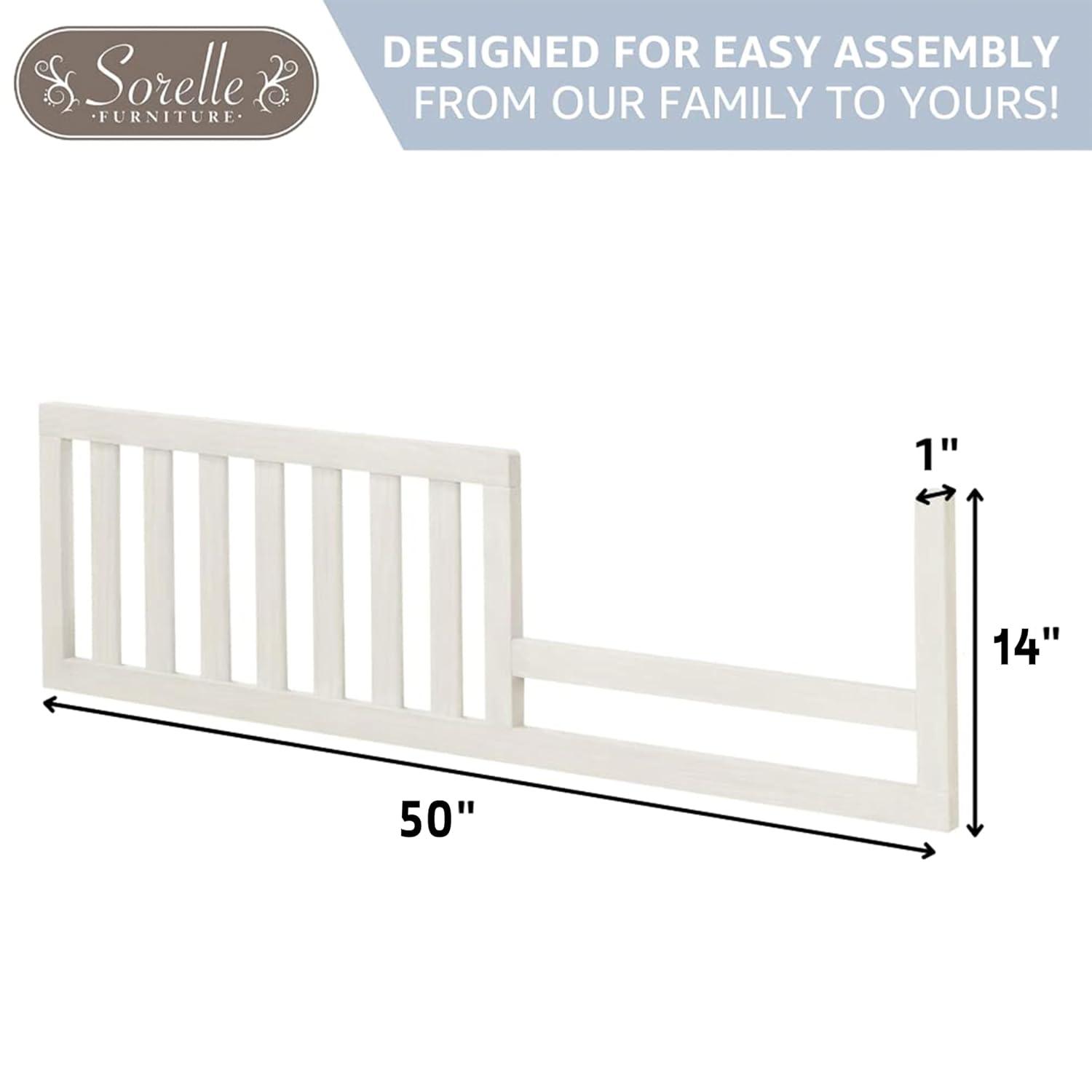 White Solid Wood Toddler Bed Conversion Rail