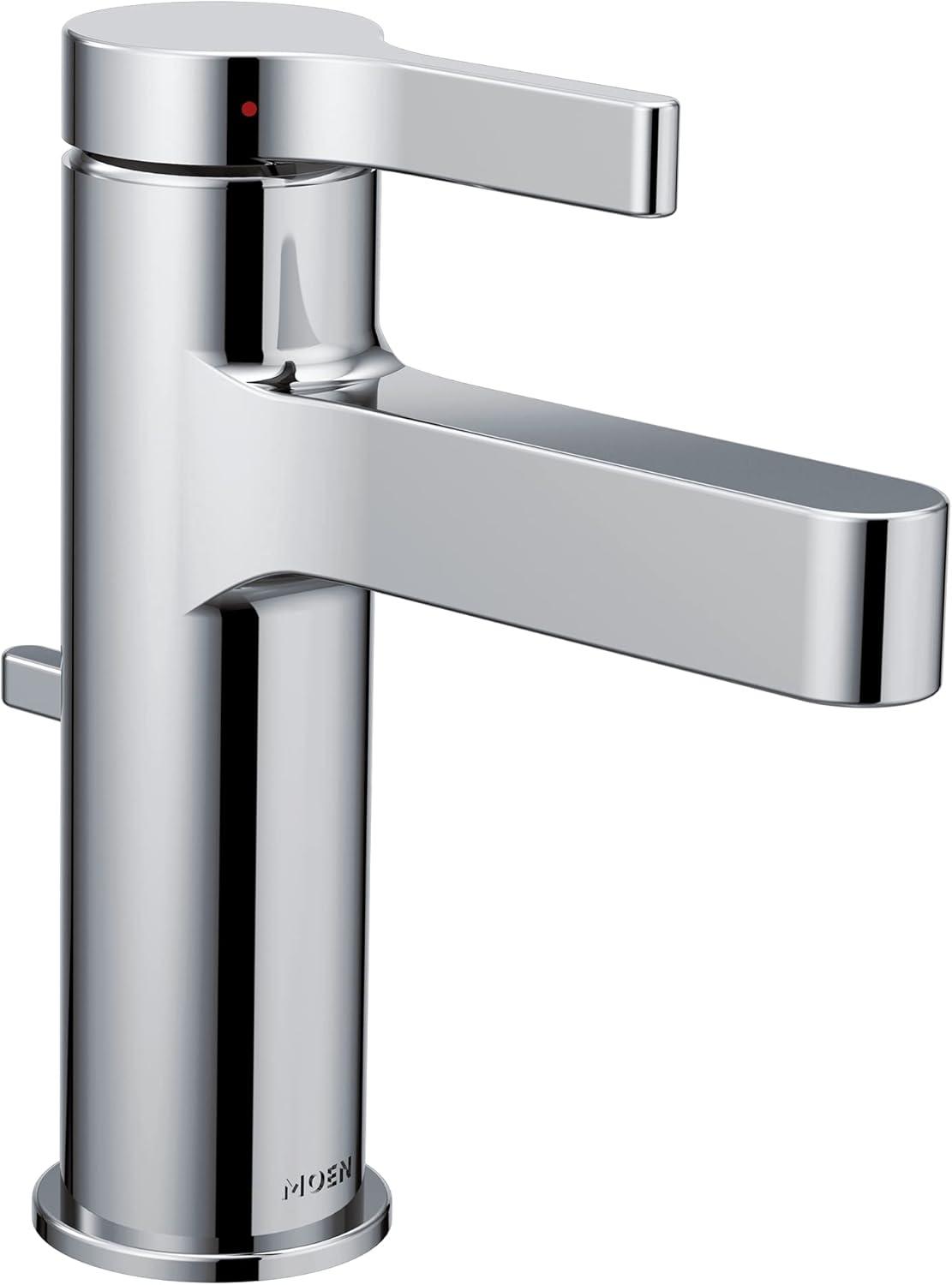 Sleek Modern Chrome Single Hole Bathroom Faucet with Diverter