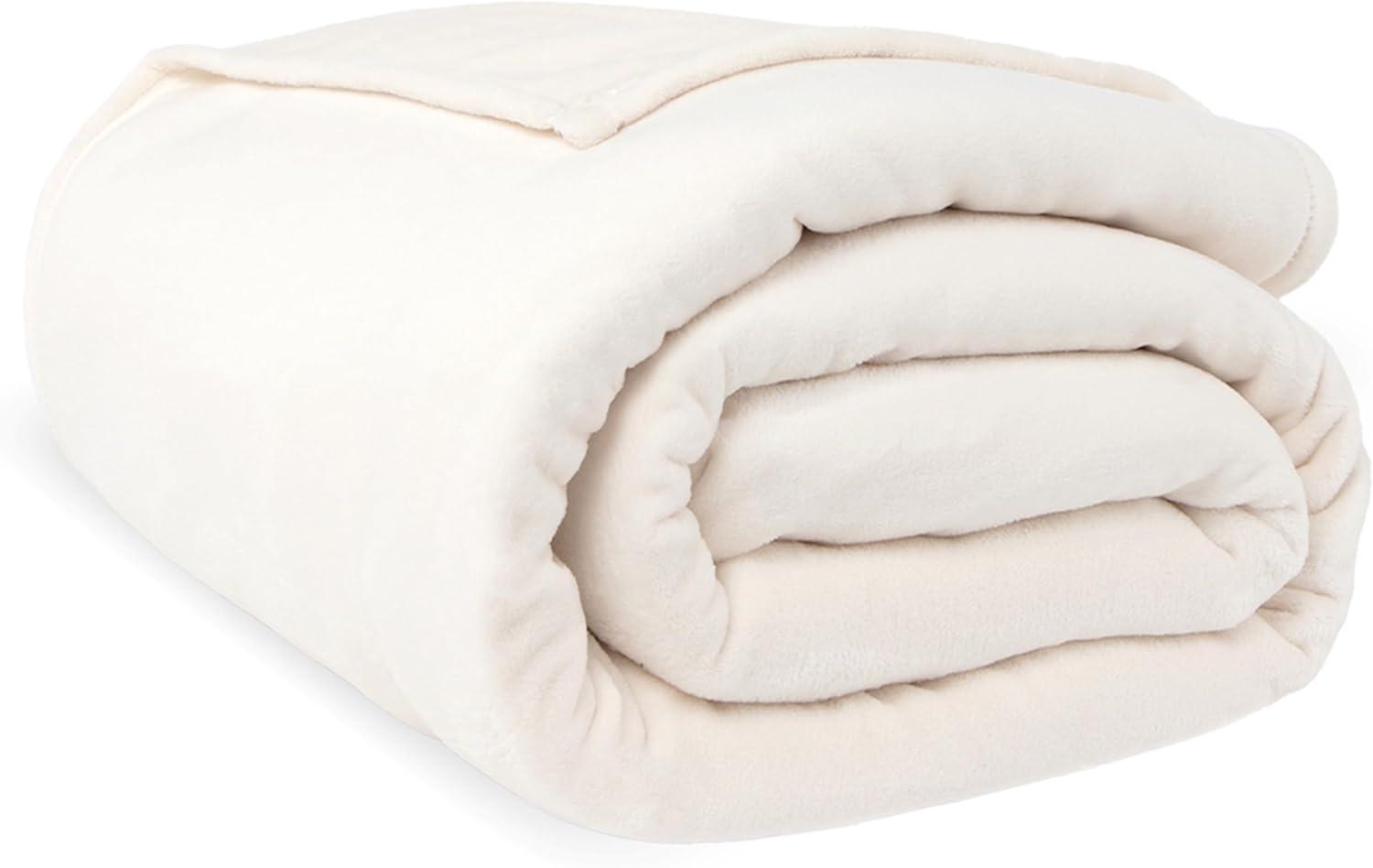 King Ivory Ultra Soft Microfiber Fleece Blanket