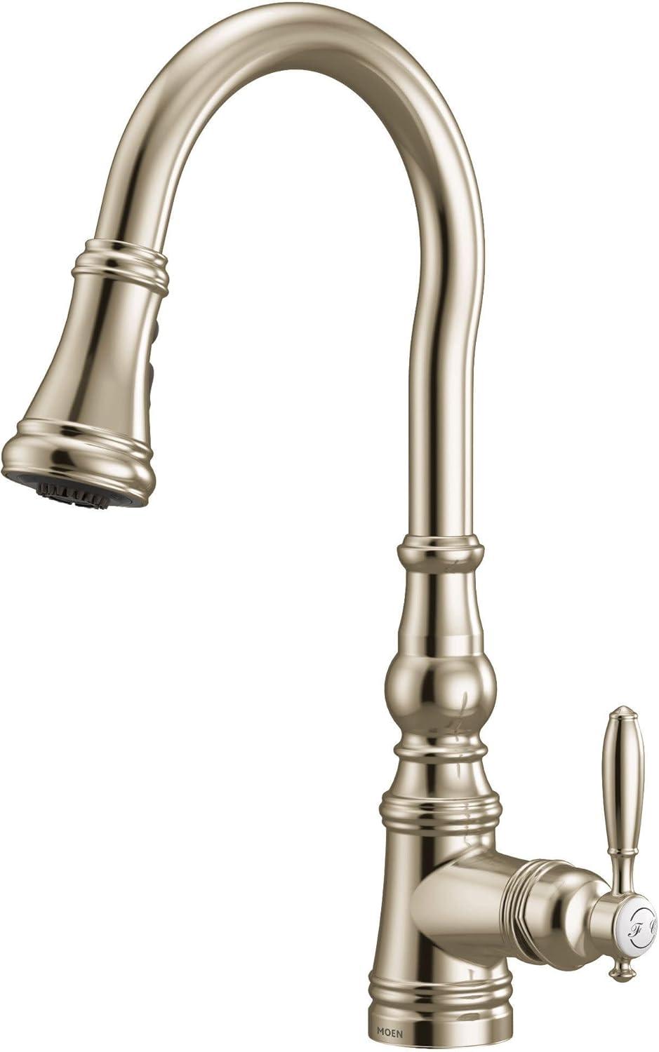 Moen Weymouth One-Handle Pull Down Single Handle Kitchen Faucet with Power Boost