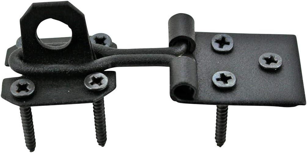 3-Inch Black Wrought Iron Hasp Door Lock